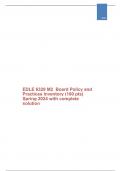 EDLE 6329 M2  Board Policy and Practices Inventory (100 pts) Spring 2024 with complete solution