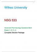 NSG 533 Advanced Pharmacology Questions Bank 2024-2025 Exam 1, 2, 3, 4 Complete Solution Package