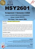 HSY2601 Assignment 1 (COMPLETE ANSWERS) Semester 2 2024 (651373) - DUE 12 August 2024 ;