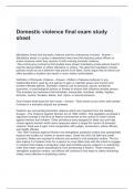 Domestic violence final exam study sheet questions and answers