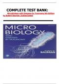 COMPLETE TEST BANK: 	Microbiology with Diseases by Taxonomy 6th Edition by Robert Bauman (Author)latest 