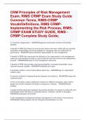 CRM Principles of Risk Management Exam, RIMS CRMP Exam Study Guide Common Terms, RIMS-CRMP Vocab/Definitions, RIMS CRMPImplementing the Risk Process, RIMSCRMP EXAM STUDY GUIDE, RIMS - CRMP Complete Study Guide