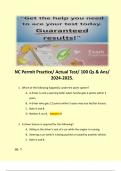 NC Permit Practice/ Actual Test/ 100 Qs & Ans/ 2024-2025. 