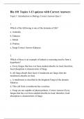 Bio 101 Topics 1-13 quizzes with Correct Answers