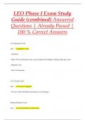 LEO Phase I Exam Study  Guide (combined) Answered Questions | Already Passed |  100 % Correct Answers