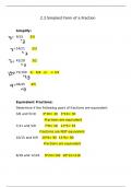 MATL 0032 Notes: 2.3 Simplest Form of a Fraction