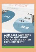 WGU D440 SAUNDERS REVIEW QUESTIONS AND ANSWERS RATED 100% CORRECT!!