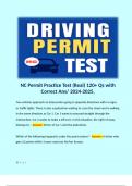 NC Permit Practice Test (Real) 120+ Qs with Correct Ans/ 2024-2025.