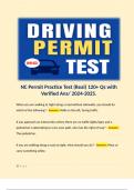 NC Permit Practice Test (Real) 120+ Qs with Verified Ans/ 2024-2025.