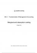 CIMA BA2 Notes Chapter 5-Marginal and absorption costing