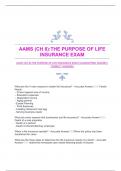 AAMS (CH 8):THE PURPOSE OF LIFE INSURANCE EXAM|GUARANTEED QUIZZES|CORRECT ANSWERS