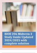      BIOE 206 Midterm 2 Study Guide Updated 2024/2025 with complete 