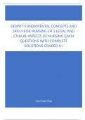 Dewitt Fundamental Concepts and Skills for nursing Ch 3 Legal and Ethical Aspects of Nursing Exam Questions and Complete Solutions Graded A+