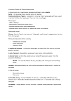 Economics summary chapter 26 The monetary system