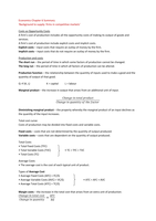 Economics Summary Chapter 6 Background to supply: firms in competitive markets