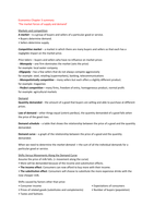 Economics Summary Chapter 3 The market forces of supply and demand 