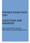 PDP4803 Exam pack 2024 (Questions and answers)