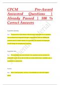 CPCM Pre-Award Answered Questions |  Already Passed | 100 %  Correct Answers