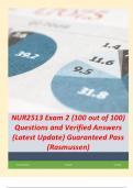 NUR2513 Exam 2 (100 out of 100) Questions and Verified Answers (Latest Update) Guaranteed Pass (Rasmussen)