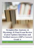 Straighterline Anatomy & Physiology II Final Exam Review (Latest Update) Questions and Verified Answers (100% Correct) Grade A