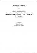 Abnormal Psychology Core Concepts, 2E James N Butcher Susan Mineka Jill M Hooley Solution Manual