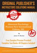 Abnormal Psychology Pearson New International Edition, 15E James N Butcher Solution Manual