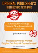 Abnormal Psychology Pearson New International Edition, 15E James N Butcher Test Bank