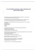 UC Adv Health Assessment - Quiz 1 Questions and answers latest update.