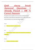 Qmb stacey brook Answered Questions |  Already Passed | 100 %  Correct Answers