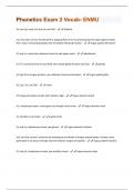 Phonetics Exam 2 Vocab- ENMU Questions + Answers Graded A+