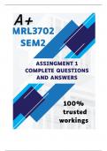 MRL3702 Assignment 1 (COMPLETE ANSWERS) Semester 2 2024 - DUE 16 August 2024