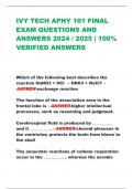 IVY TECH APHY 101 FINAL  EXAM QUESTIONS AND  ANSWERS 2024 / 2025 | 100%  VERIFIED ANSWERS 