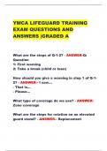 YMCA LIFEGUARD TRAINING  EXAM QUESTIONS AND  ANSWERS |GRADED A