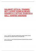 WALMART OPTICAL TRAINING  SET1 LATEST EXAM [ALREADY  GRADED A+] ACTUAL EXAM WITH  WELL VERIFIED ANSWERS 