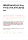 WASHINGTON STATE CERTIFIED PEER COUNSELOR EXAM STUDY GUIDE (ACTUAL) LATEST 2024 WITH EXPERT CERTIFIED QUESTIONS AND ANSWERS I ALREADY GRADED A+ 100% PASS 