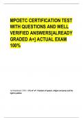 MPOETC CERTIFICATION TEST  WITH QUESTIONS AND WELL  VERIFIED ANSWERS[ALREADY  GRADED A+] ACTUAL EXAM  100%