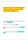 MPOETIC STATE CERTIFICATION  STUDY CARDS ACTUAL EXAM  [ALREADY GRADED A+]