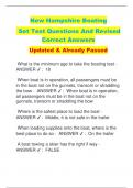 New Hampshire Boating Set Test Questions And Revised  Correct Answers Updated & Already Passed