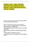 CROSSFIT LEVEL 1 FINAL EXAM WITH  QUESTIONS AND ANSWERS [ALREADY  GRADED A+] WITH QUESTIONS AND WELL  VERIFIED ANSWERS