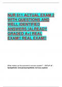 NUR 611 ACTUAL EXAM 2  WITH QUESTIONS AND  WELL IDENTIFIED  ANSWERS [ALREADY  GRADED A+] REAL  EXAM!! REAL EXAM!!