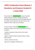 CRPC Certification Exam Module 3 Questions and Answers Graded A+ | Latest 2024 