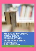 MCB3020 BACUSMO FINAL EXAM (CUMULATIVE) QUESTIONS WITH COMPLETE SOLUTIONS!!