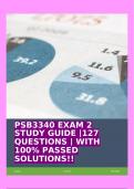 PSB3340 EXAM 2 STUDY GUIDE |127 QUESTIONS | WITH 100% PASSED SOLUTIONS!!