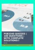 PSB3340 QUIZZES |100 QUESTIONS | WITH COMPLETE SOLUTIONS!!