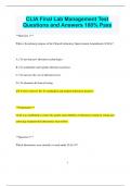 CLIA Final Lab Management Test Questions and Answers 100% Pass