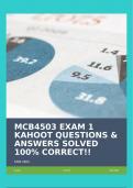 MCB4503 EXAM 1 KAHOOT QUESTIONS & ANSWERS SOLVED 100% CORRECT!!