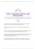 CRPC | FIDUCIARY, ETHICAL, AND REGULATORY EXAM QUESTIONS & ANSWERS