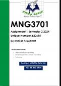 MNG3701 Assignment 1 (QUALITY ANSWERS) Semester 2 2024