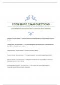 CCDS IBHRE EXAM QUESTIONS|VERIFIED WITH ACCURATE ANSWERS