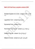 Math 110 Final Exam complete solution 2024